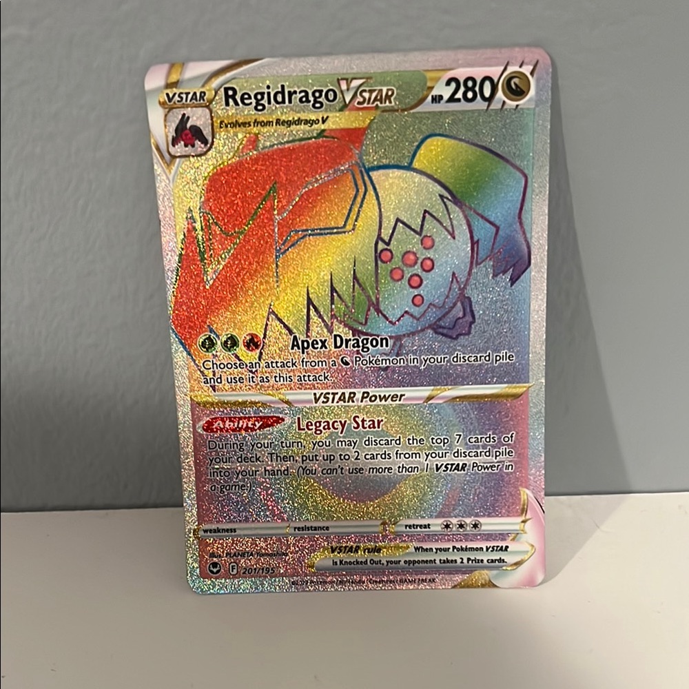 Pokemon Regidrago VSTAR Rainbow Holographic Card